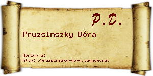 Pruzsinszky Dóra névjegykártya