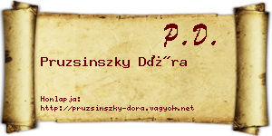 Pruzsinszky Dóra névjegykártya