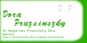 dora pruzsinszky business card