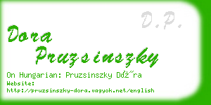 dora pruzsinszky business card